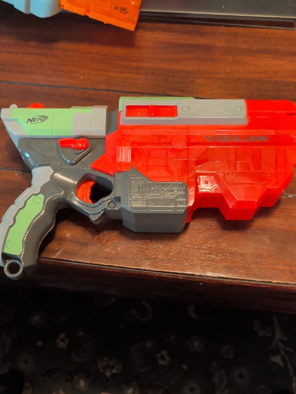 NERF Red & Gray Vigilon Blaster - Kids Toy Pistol